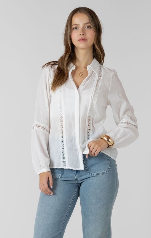 DEX Lace Insert Button Blouse 2723708 D