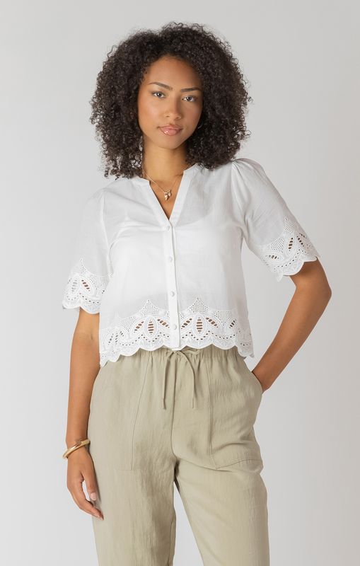Room34 Eyelet Trim Blouse 2723740 DG