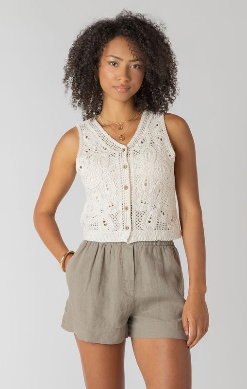 Room34 Crochet Buttoned Vest 2727027 DG