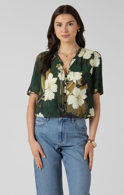 DEX Button Front Ruffle Blouse 2723707 D