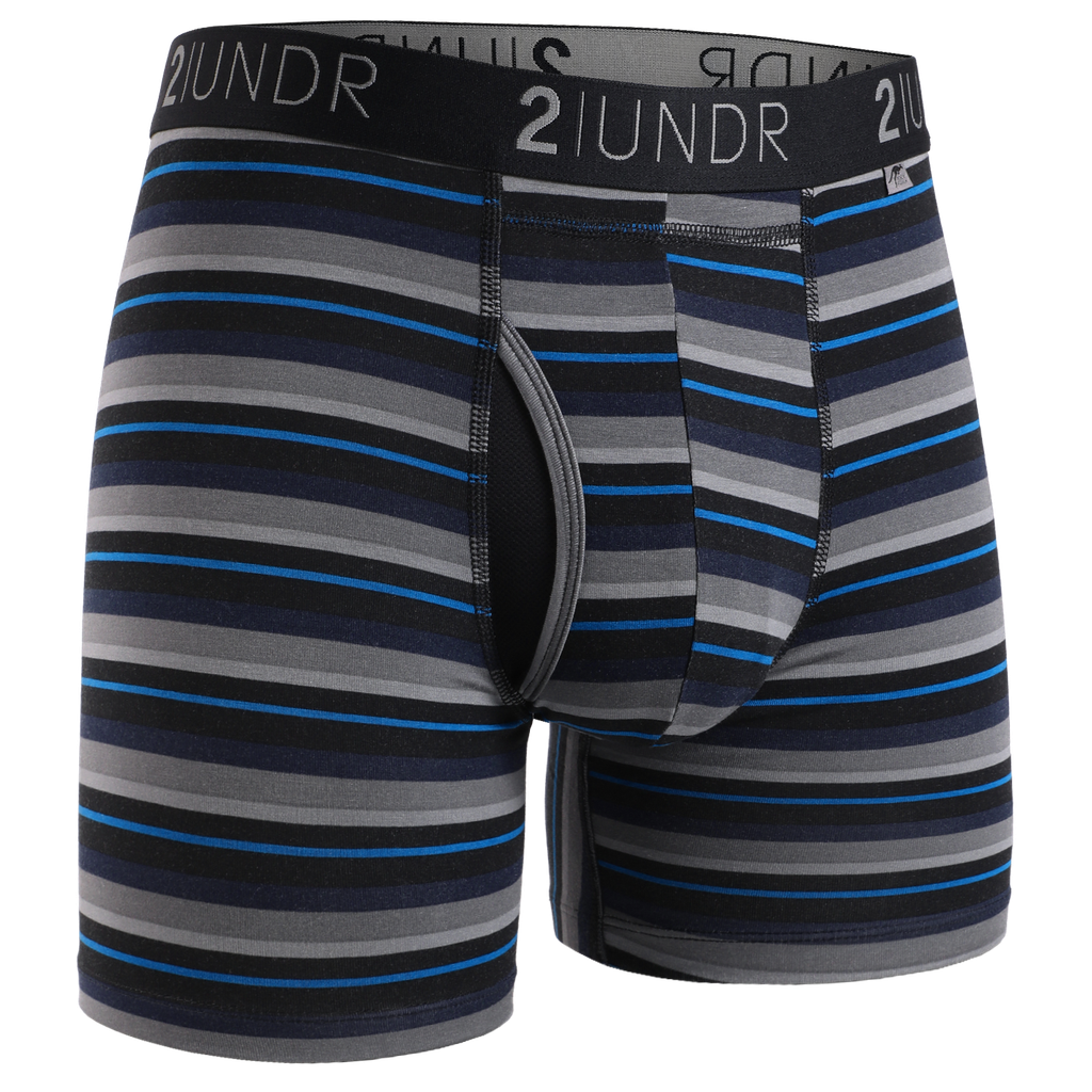 2UNDR Swing Shift " Boxer Brief Stripes 2U01BB, Color: 535/Blue Stripe, Size: SM