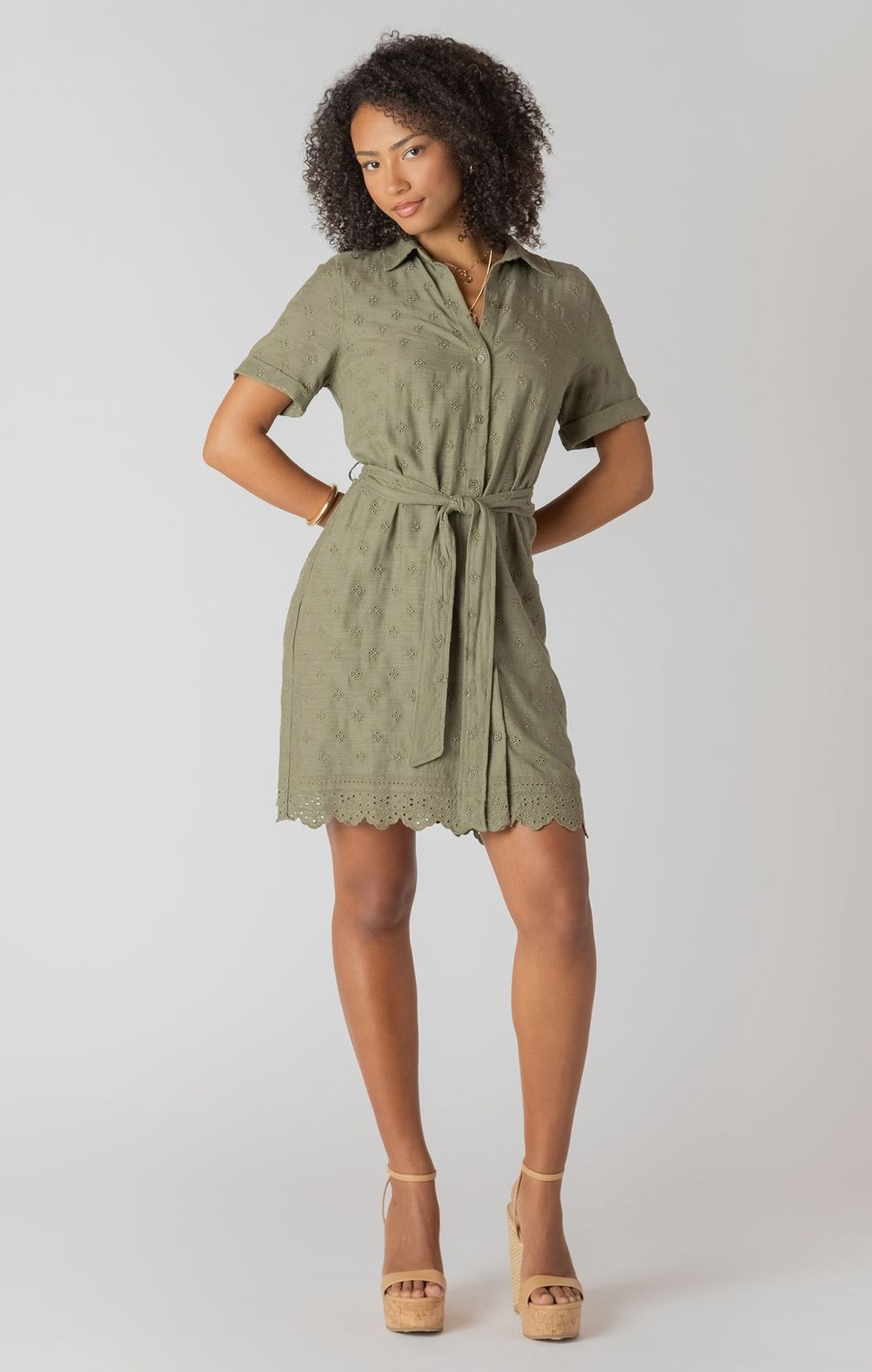 Room34 Linen Belted Dress 2722621 DG