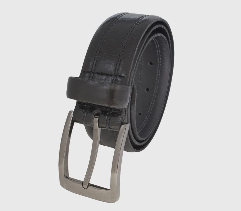 Custom Leather Double Stitched Dress Belt 10325-04