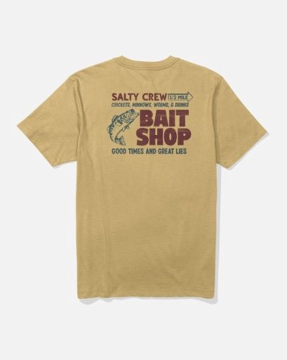 Salty Crew BAIT SHOP SS TEE, Colour: MINERAL YELLOW, Size: M