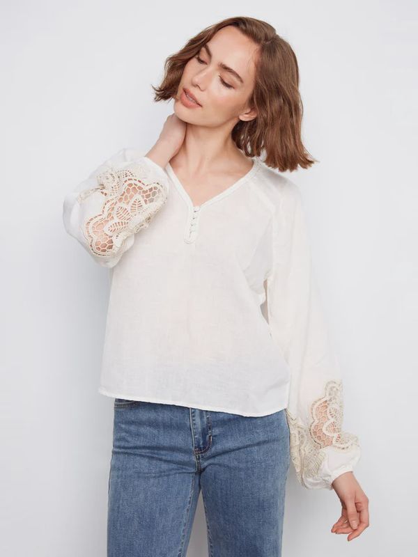 CB V-Neck Long Sleeve Blouse C4703