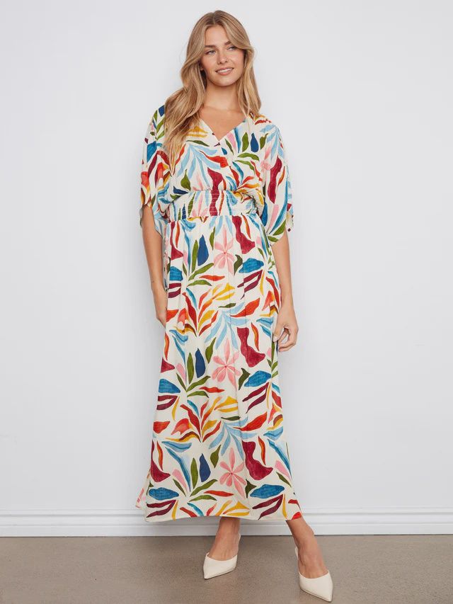 CB Dolman Sleeve Maxi Fake Wrap Dress C3210RP