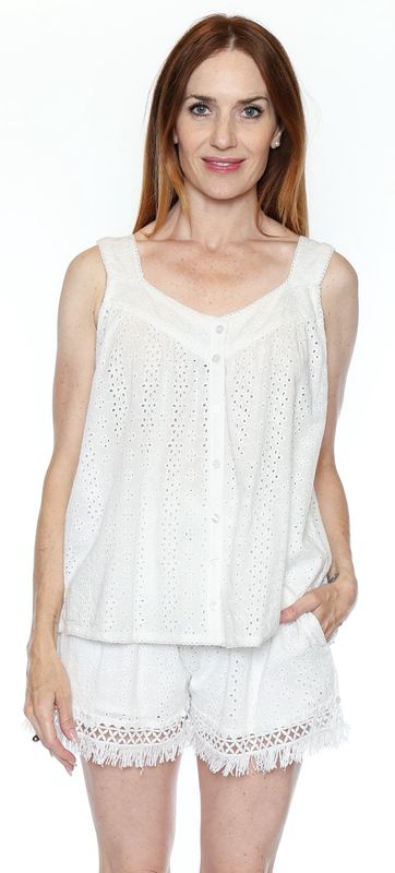Papa Button Up Tank with Short P5626