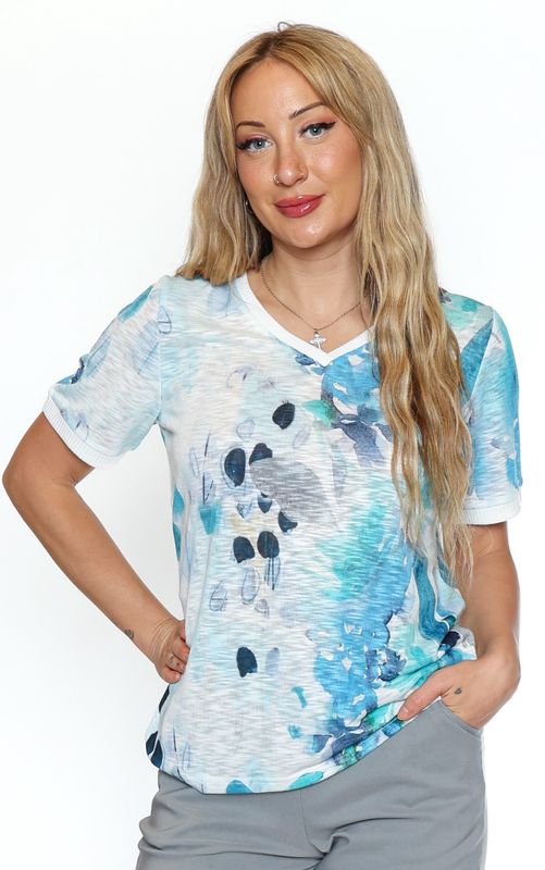Papa Printed V-Neck T-Shirt T5956