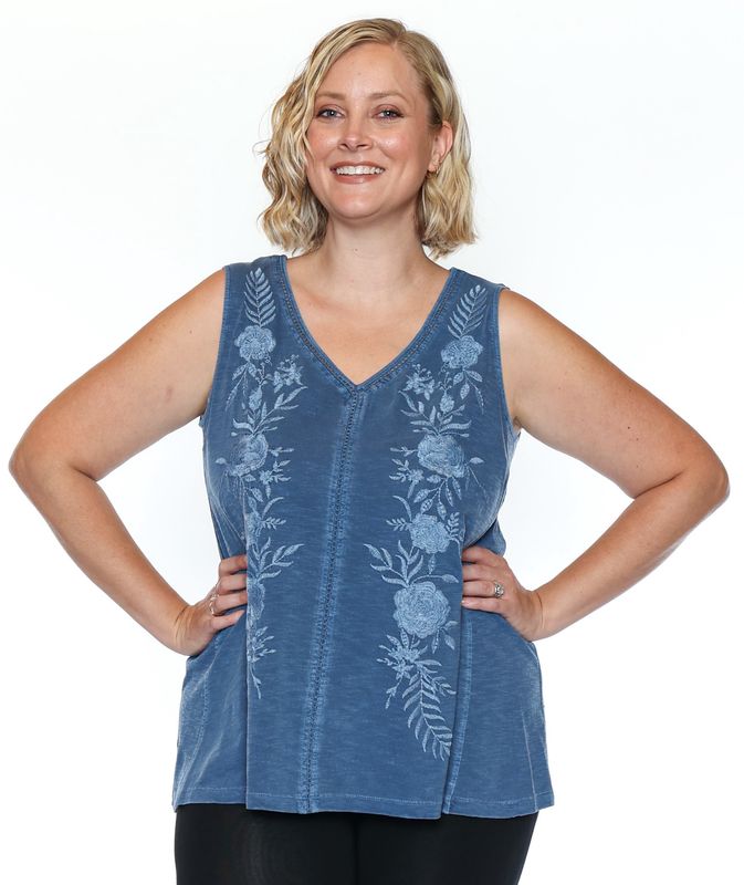 Papa Tank with Embroidery P5682