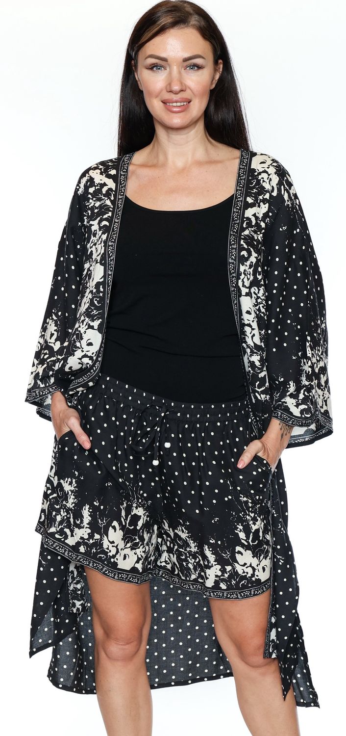 Papa Printed Open Cardigan P5391