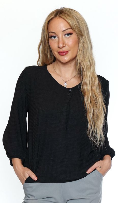 Papa 3/4 Sleeve Blouse with Button Detail T6162