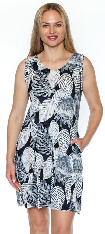 Papa Leaf Print Dress T5699