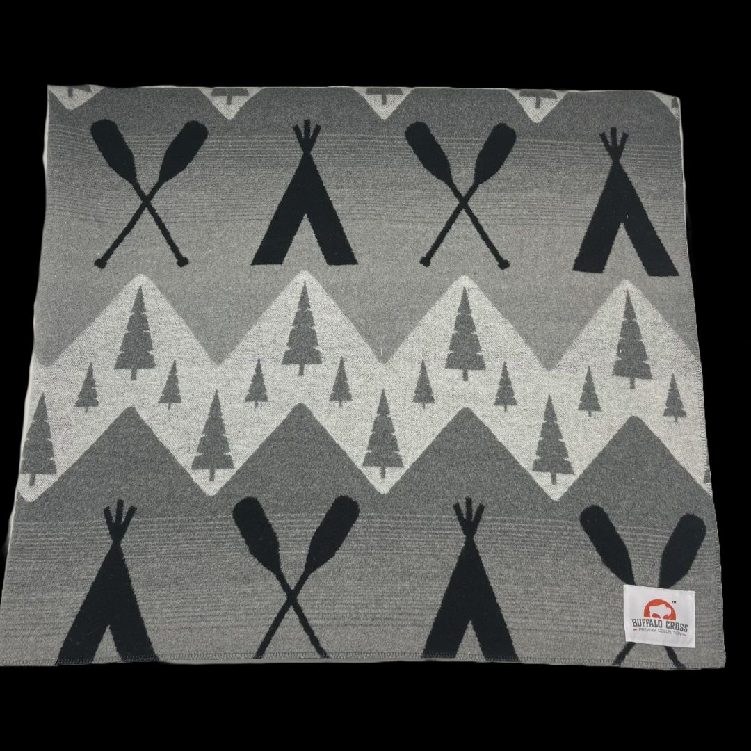Buffalo Cross Premium Throw Journey Home Grey WV-BCP-25-30