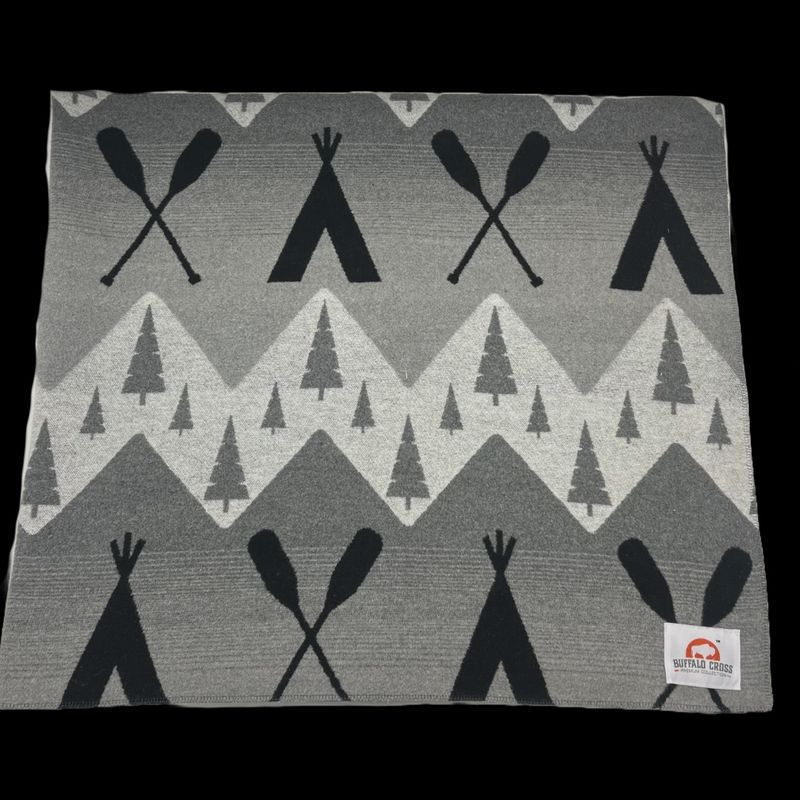 Buffalo Cross Premium Throw Journey Home Grey WV-BCP-25-30