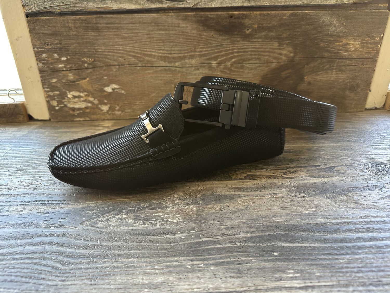 A&amp;S Men's Slip On Loafer W/ Belt
