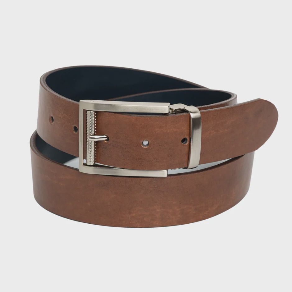Custom Leather Smooth Reversible Belt 10296