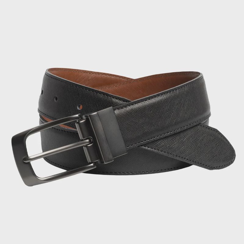 Custom Leather Reversible Safiano Print Dress Belt 35551