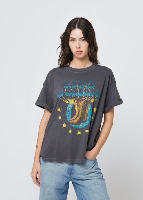 Girl Dangerous Boots &amp; Dreams BF Tee SP262-101