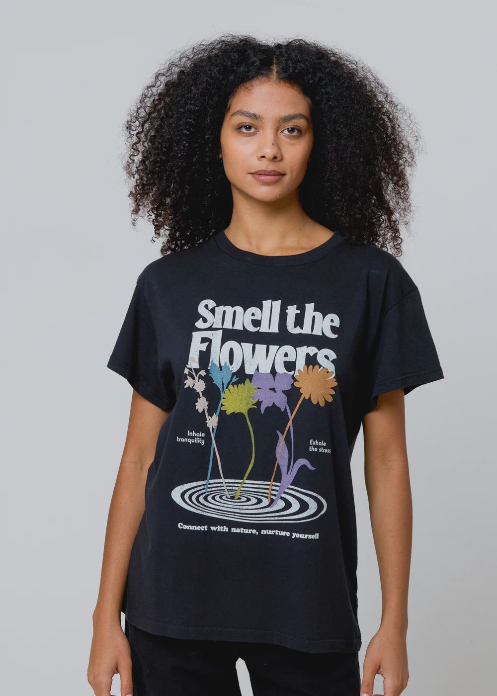 Girl Dangerous Smell The Flowers Vintage Tee SP262-114