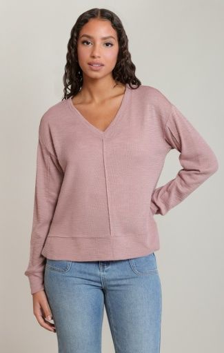 Dex V-Neck Knit Top 2824011 D, Colour: DUSTY ROSE, Size: XS