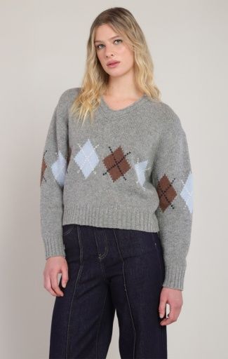 Room34 Argyle Sweater Top 2827040 DG