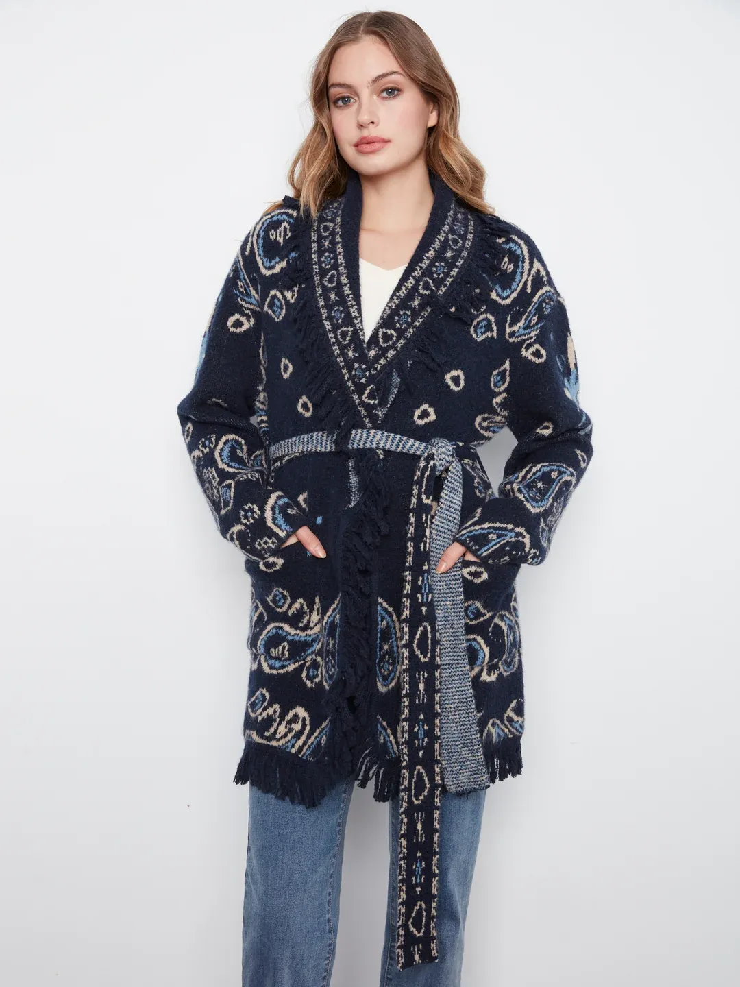 CB Sweater Cardigan W/ Belt C2121