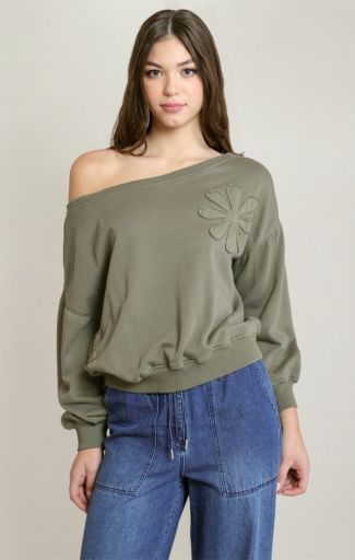 Dex Floral Embroid Sweatshirt 2824013 D