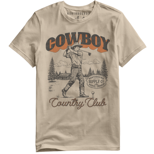 Northbound COWBOY COUNTRY CLUB T-SHIRT, Colour: Sand, Size: XL