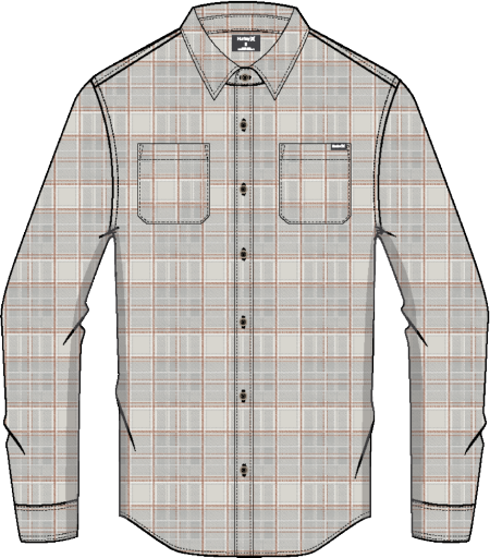 Hurley Eugene Flannel LS HFA26MMVS12518, Colour: BONE, Size: S
