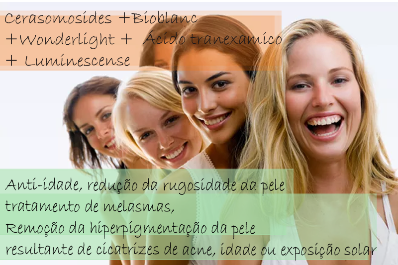 Gel Clareador/Rejuvenecedor e antissinais com Cerasomosides 1%; Bioblanc 2%; Wonderlight 3%; Ácido tranexamico 3%; Luminescense 5% - Gel (Com selo de Autenticidade)