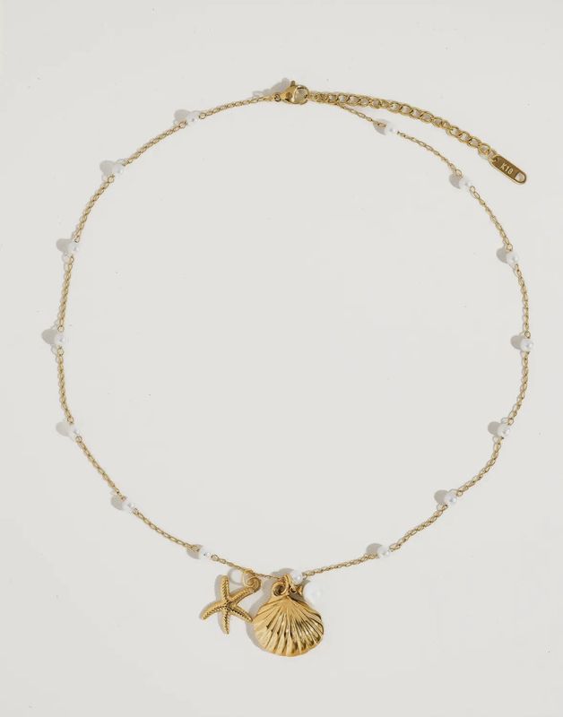 Seashell Necklace w/ Pearls