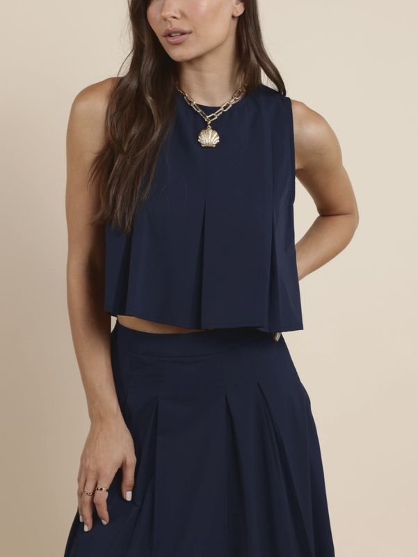 Ocean Calls Pleated Top