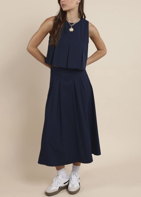 Pleated Maxi Skirt