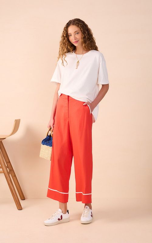 Contrast Crop Pants