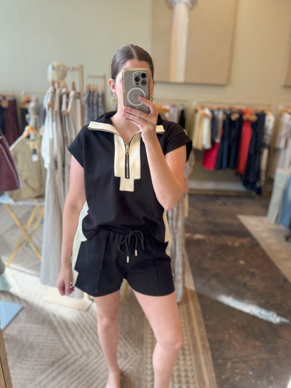 Black &amp; Cream Short Set