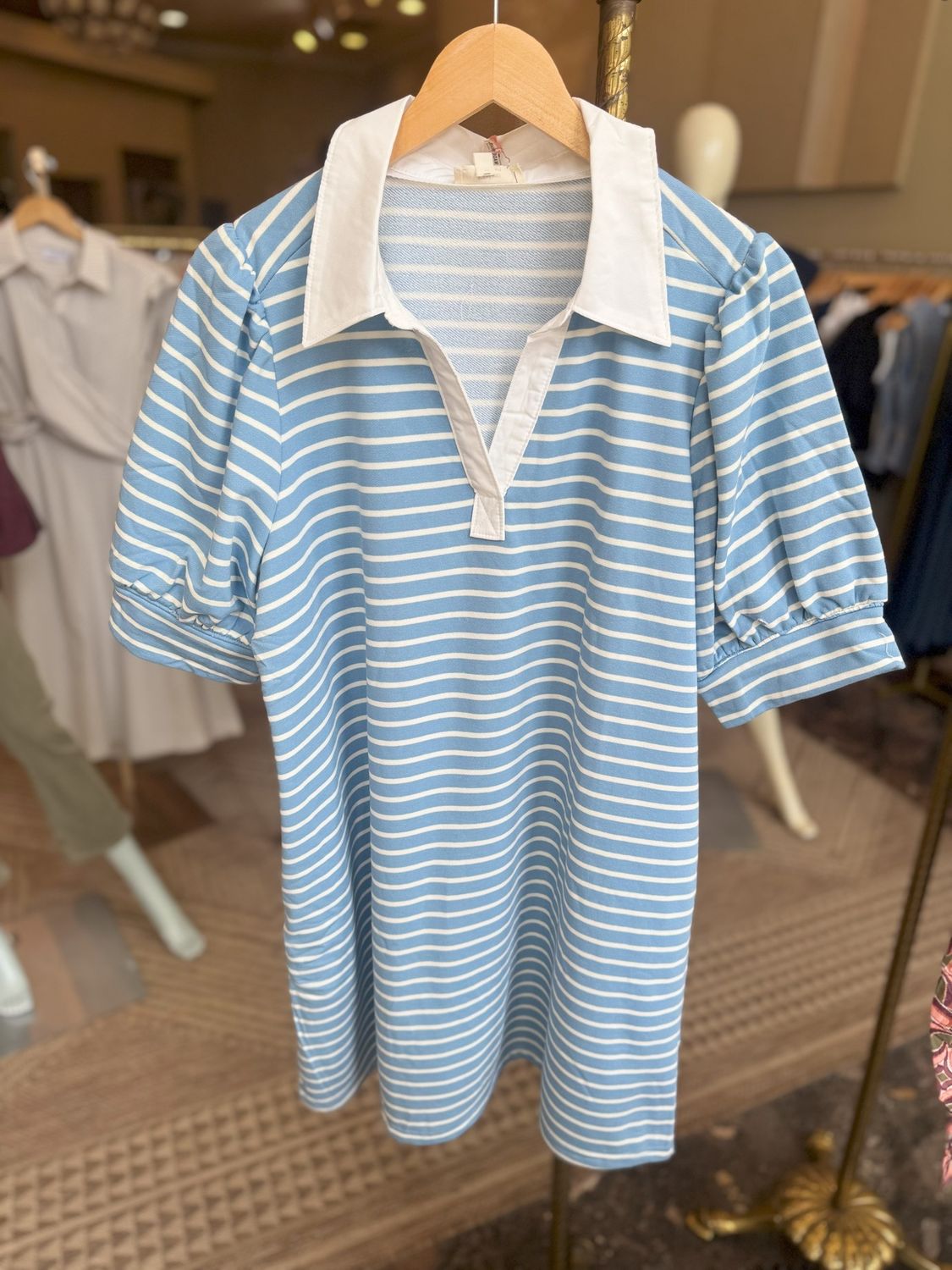 Knit Polo Collar Dress