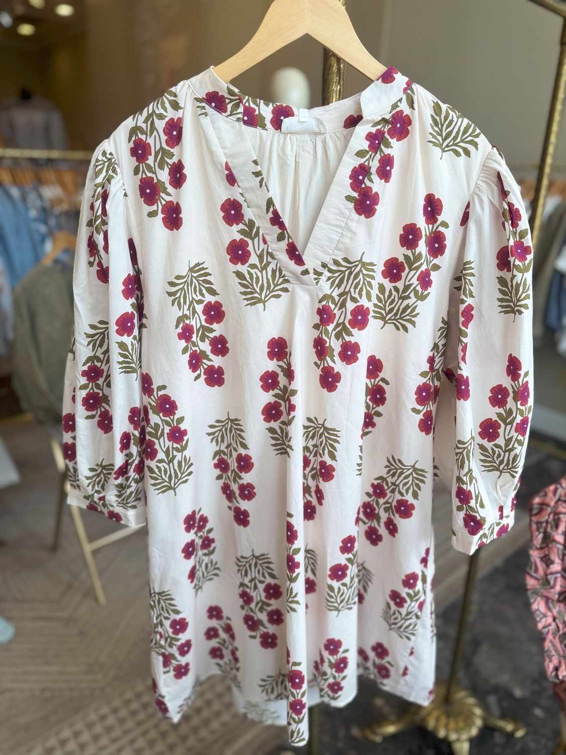 3/4 Block Print Dress