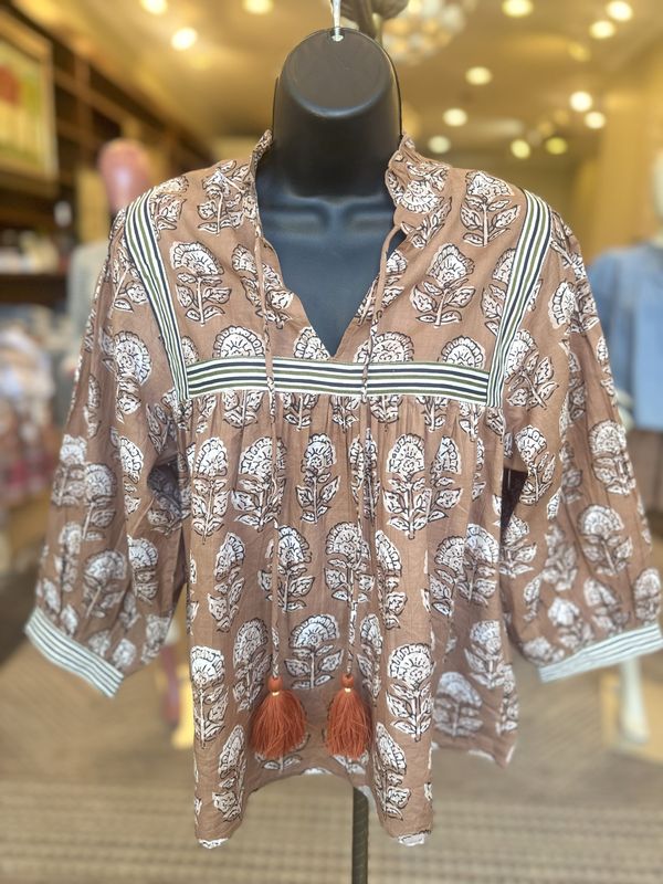 Floral Block Print Top