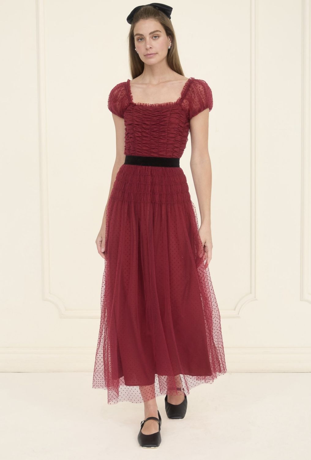 Tulle Dress w Velvet Belt