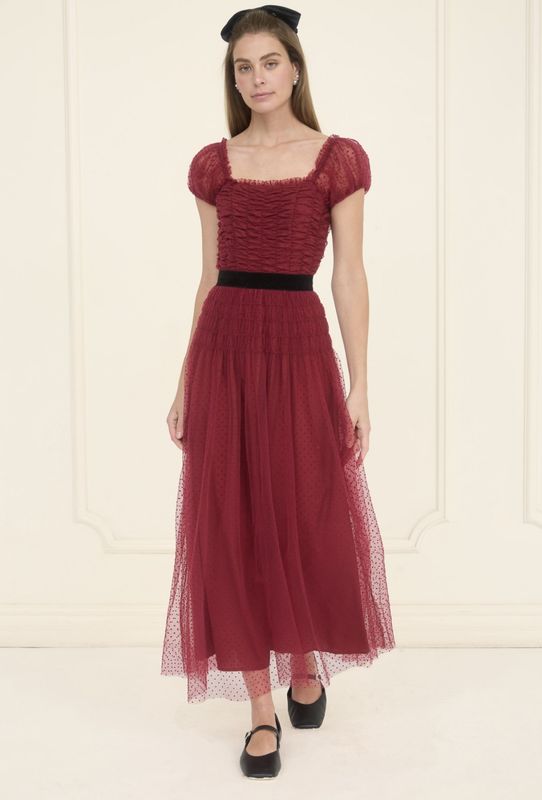 Tulle Dress w Velvet Belt