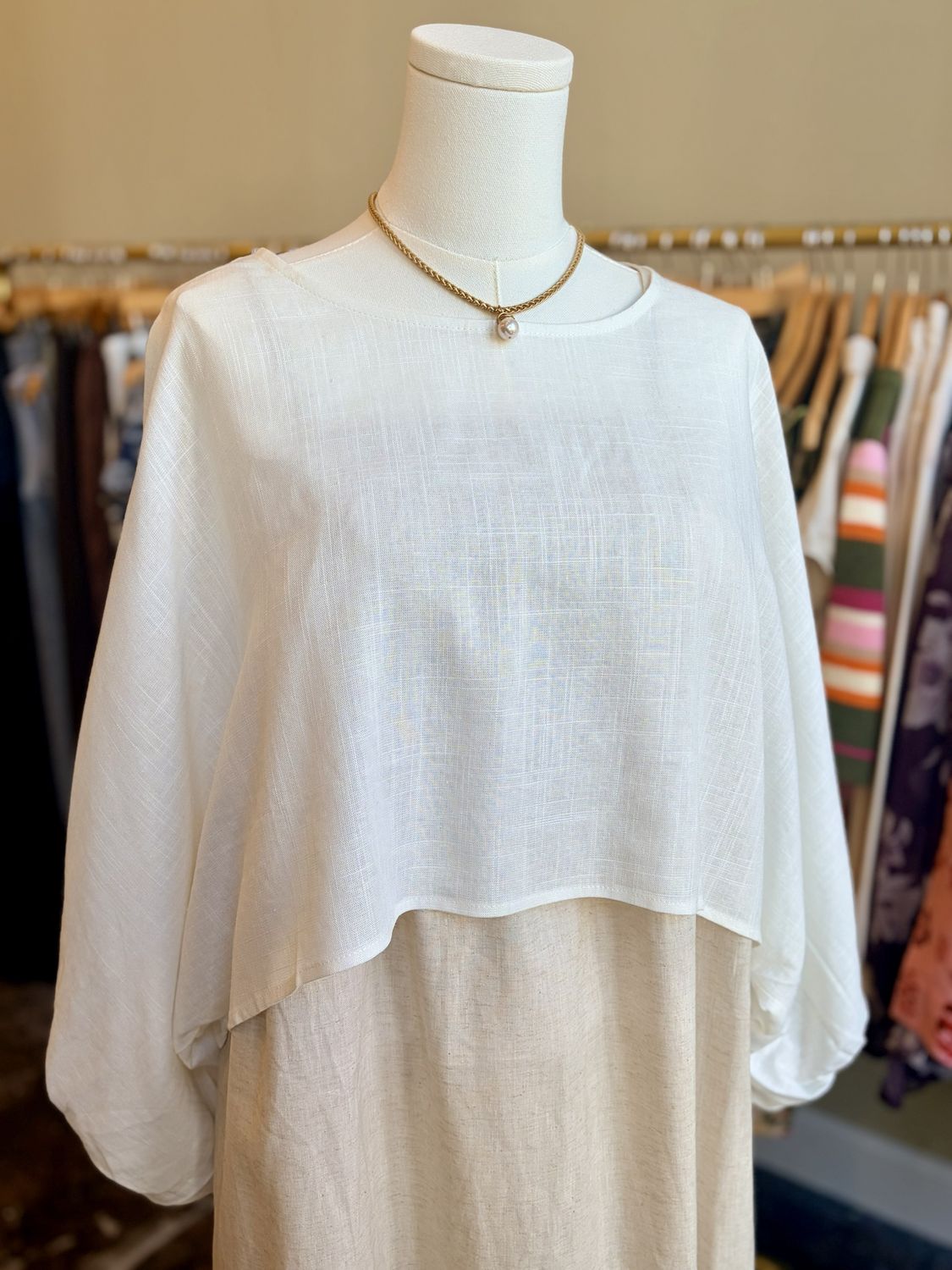 Linen Cropped Long Sleeve