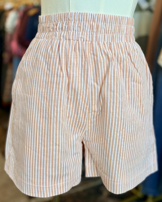 Striped Cotton Shorts