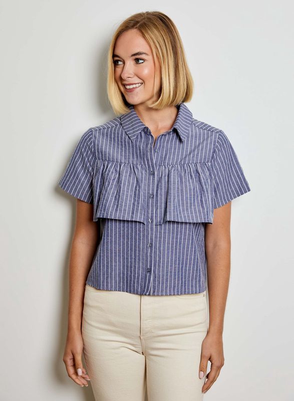 Chambray Striped Top