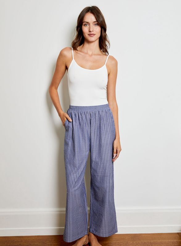 Chambray Striped Pants