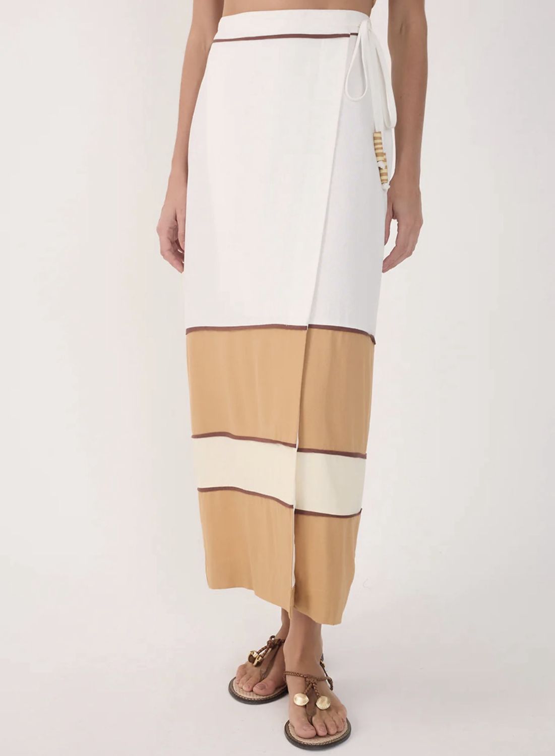 Side Tie Midi Skirt