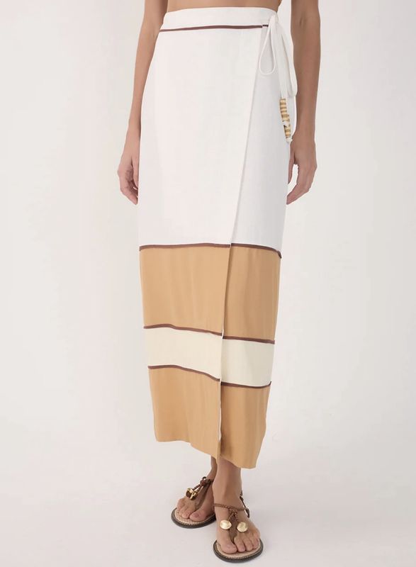 Side Tie Midi Skirt