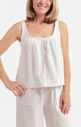 LILAH SLEEVELESS TOP, Colour: WHITE, Season: SU26, Size: XSMALL