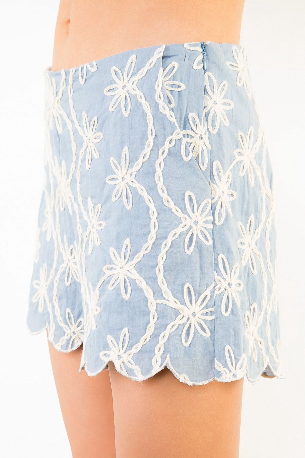 Embroidered Cotton Shorts