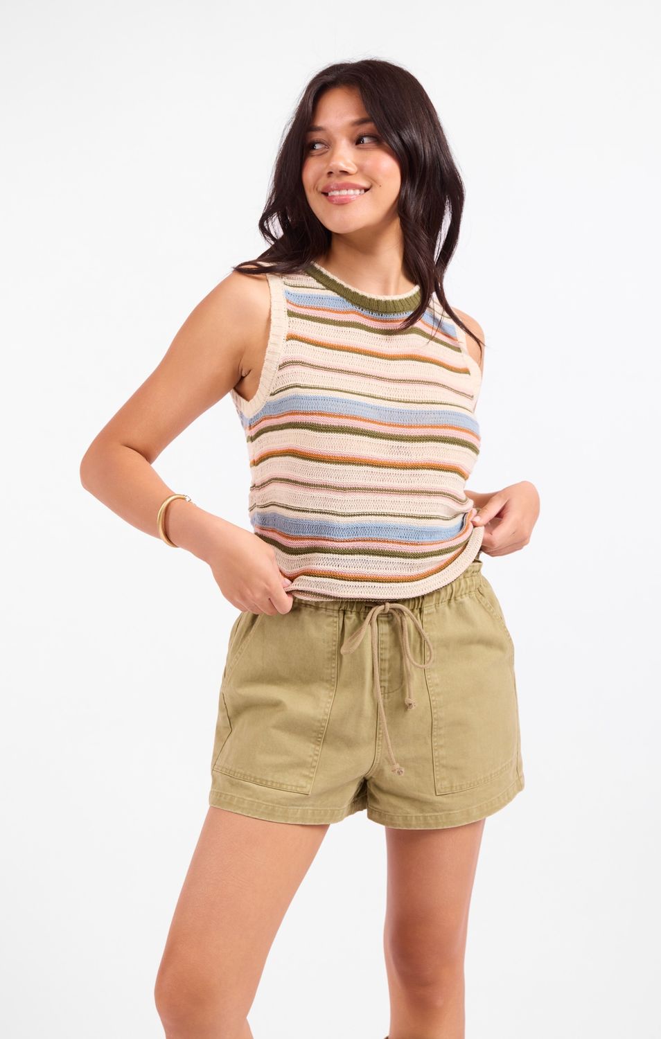 Striped Sleeveless Sweater