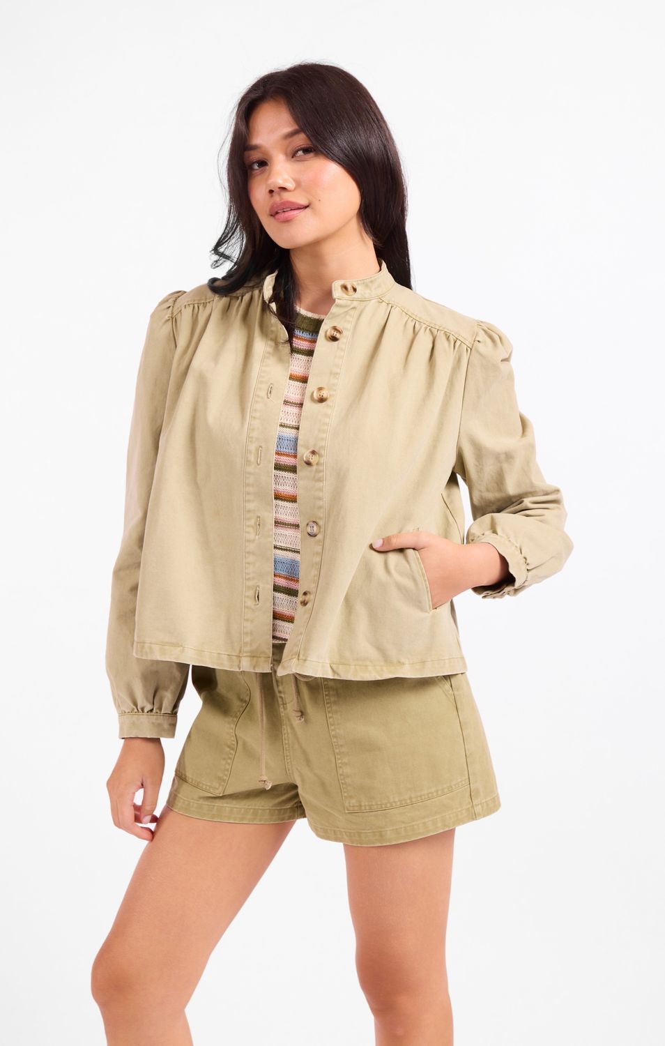 Buttoned Canvas Jacket